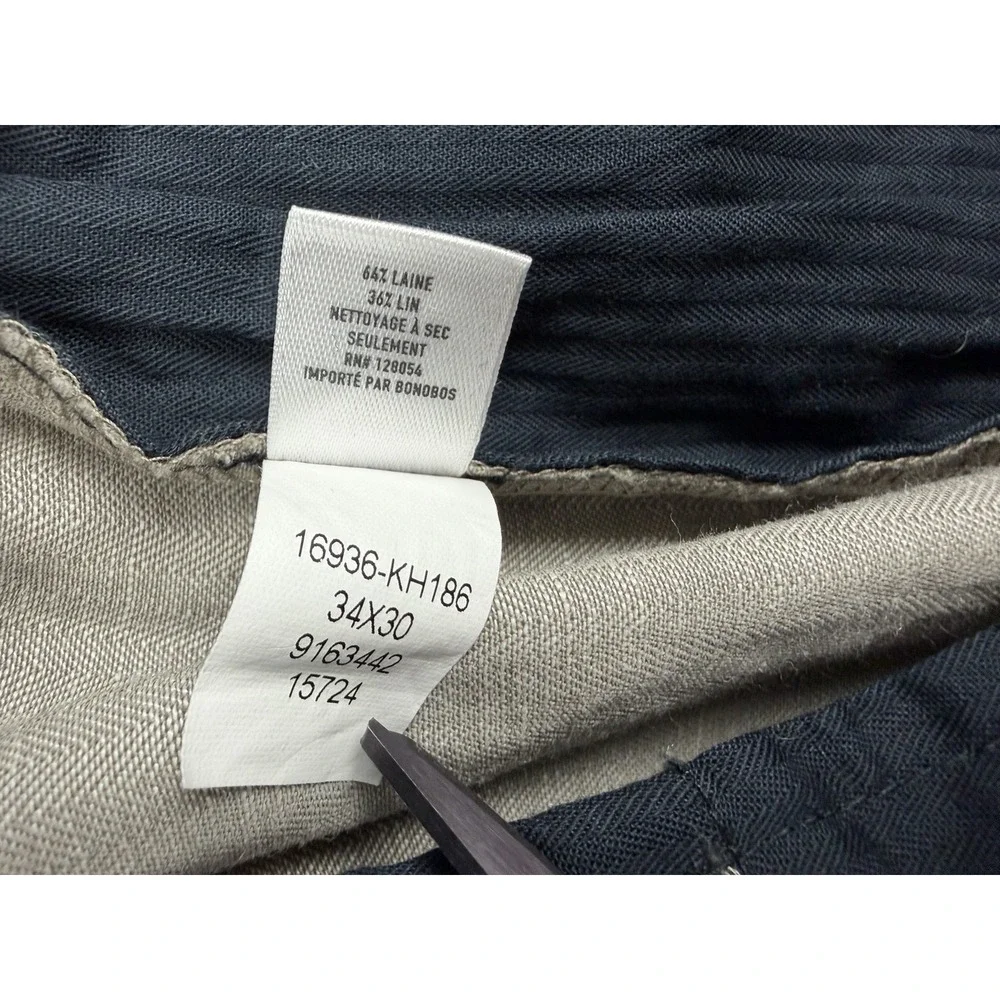 Bonobos Marzotto Wool Linen Blend Athletic Fit Trousers Pants 34x30 Beige Preppy